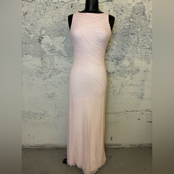 Vintage 90s Elegant Pink Sleeveless Dress - Picture 1 of 7